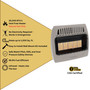 product highlights image of Comfort Glow 30,000 BTU infrared radiant vent free heater, natural gas