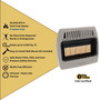 product highlights image of Comfort Glow 30,000 BTU infrared radiant vent free heater, propane