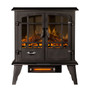 FRONT VIEW OF GLOWING BLACK ELECTRIC STOVE