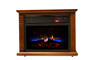 FRONT VIEW OF ELECTRIC FIREPLACE WITH FLAMES ON