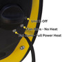 Power settings image of electric forced air hot air circulator