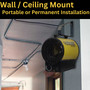 wall and ceiling mount installation image of mountable corded garage heater