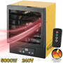 front left angled image of hard-wire electric heater showing 5000 Watt, 240 Volt, hardwired installation required image and remote control image