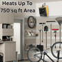 lifestyle image of a hared wire electric heater installed in a garage