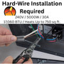 hardwire installation image of a hared wire electric heater installed in a garage