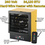 product features call out image of 240 volt hard-wire electric heater