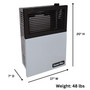 product dimension image of Comfort Glow 11000 BTU natural gas direct vent heater