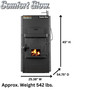 sized dimension image of a wood burning furnace