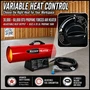 image of 60,000 btu Reddy Heater propane forced air heater showing the variable heat control feature and that this heater is a 30,000 - 60,000 btu heater