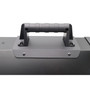 close up image of the carry handle on the black Reddy Heater cordless propane forced air heater