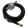 image of the hose and regulator of the 125,000 btu Reddy Heater propane forced air heater