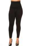 Black French Terry High Waisted Compression Plus Size Leggings
