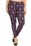 Buttery Smooth Vertical Mayan Mirage Floral Plus Size Leggings