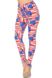 Buttery Smooth Watercolor USA Flag Plus Size Leggings