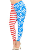 Buttery Smooth Vintage Pastel USA Flag Plus Size Leggings