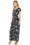 Buttery Smooth Short Sleeve Regalia Tribal Maxi Dress