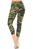 Back view of our body hugging Buttery Smooth Green Camouflage High Waisted Capri - EEVEE