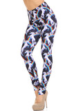 45 degree view of Creamy Soft Rainbow Unicorn Plus Size Leggings - By USA Fashion™ with a sassy and whimsical design.