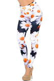 Left Side Image of Creamy Soft Daisy Bunch Plus Size Leggings - USA Fashion™