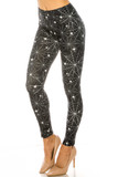 45 degree view of Creamy Soft Spiders and Spiderwebs Kids Leggings - USA Fashion™ with a creepy and fun design perfect for Halloween or edgy outfits all year.