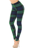 Buttery Smooth Green Plaid Leggings