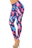 Creamy Soft Colorful Feathers Extra Plus Size Leggings - 3X-5X