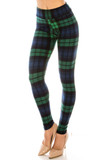 Buttery Smooth Green Plaid High Waisted Plus Size Leggings