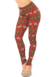 Buttery Smooth Faux Knit Reindeer and Holiday Tree Plus Size Leggings