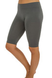 Charcoal Basic Nylon Spandex Biker Shorts - Plus Size