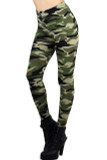 High Waisted Green Camouflage Leggings