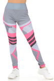 Fuchsia Angular Motion High Waisted Sport Leggings