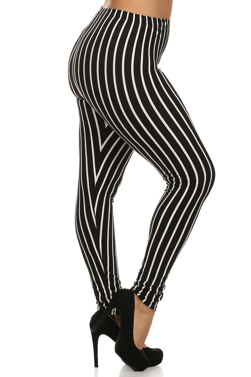 plus size striped leggings