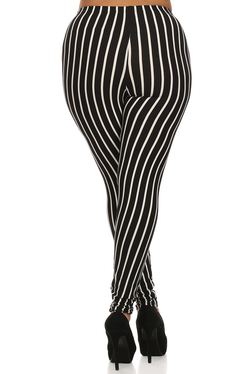 Amazon.com: Black and White Striped Pants for Women: Halloween Costume  Adult Dress Up Cosplay Girls High Waisted Vertical Striped Print Tights  Leggings Stretchy Bottoms Trousers Rave Outfit Party Black + White S :