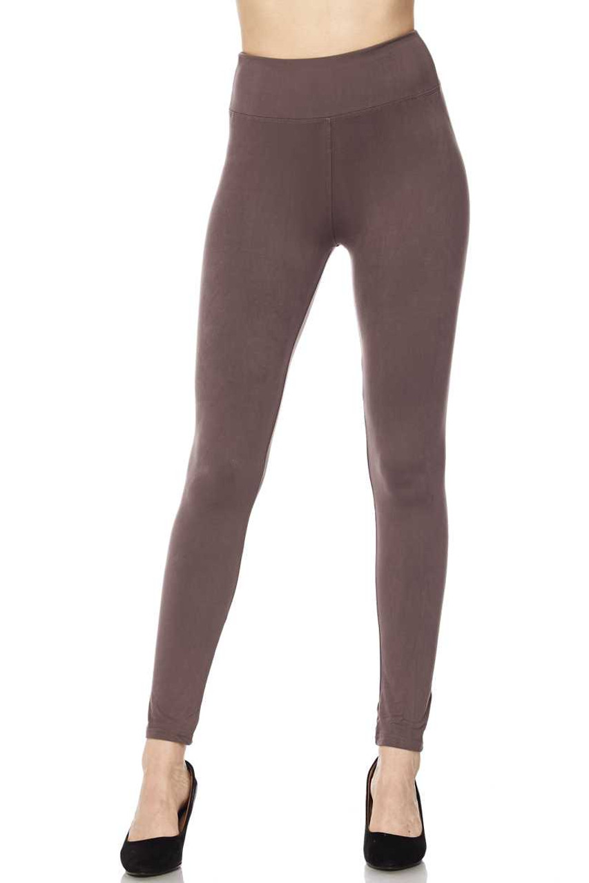 Wholesale Buttery Smooth High Waisted Basic Solid Leggings - 3 Inch Band