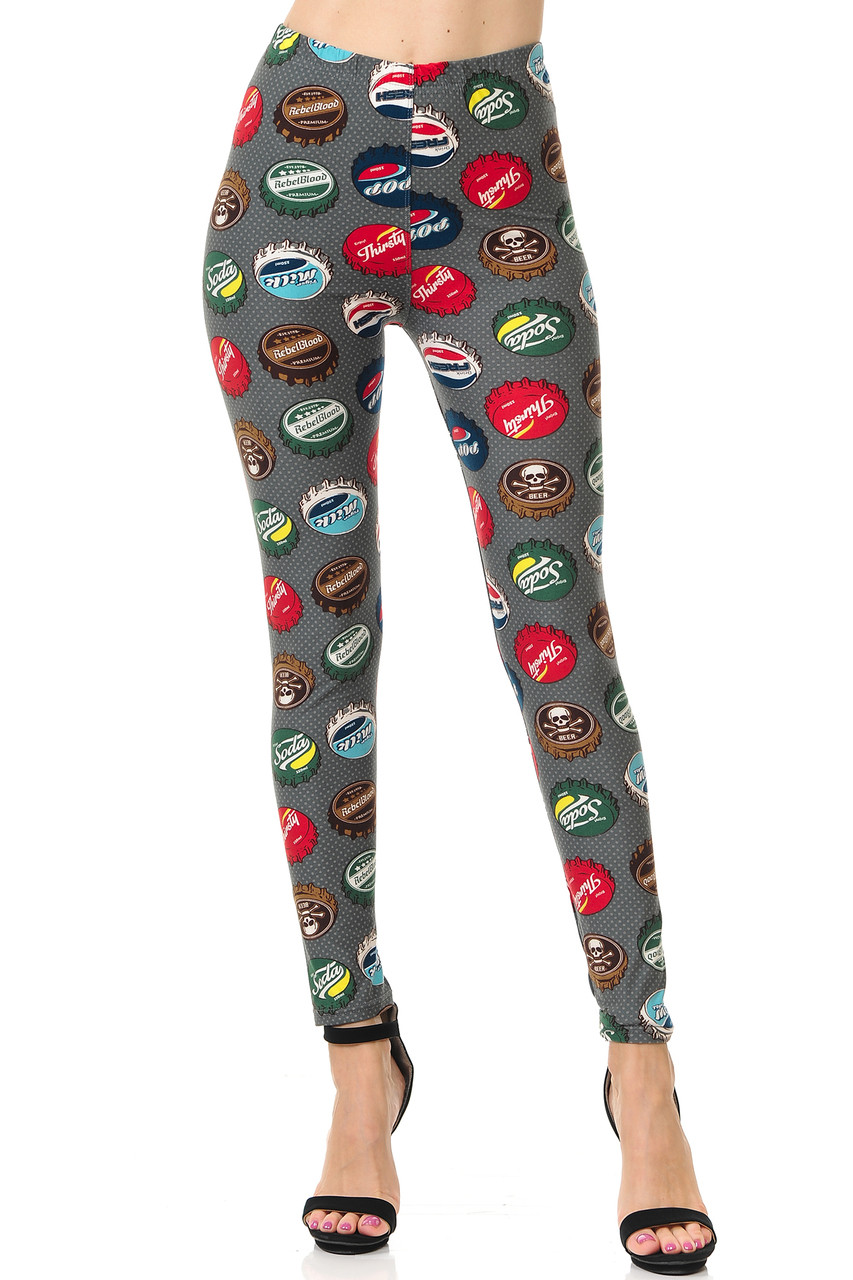 Buttery Smooth Groovy Bottlecap Plus Size Leggings