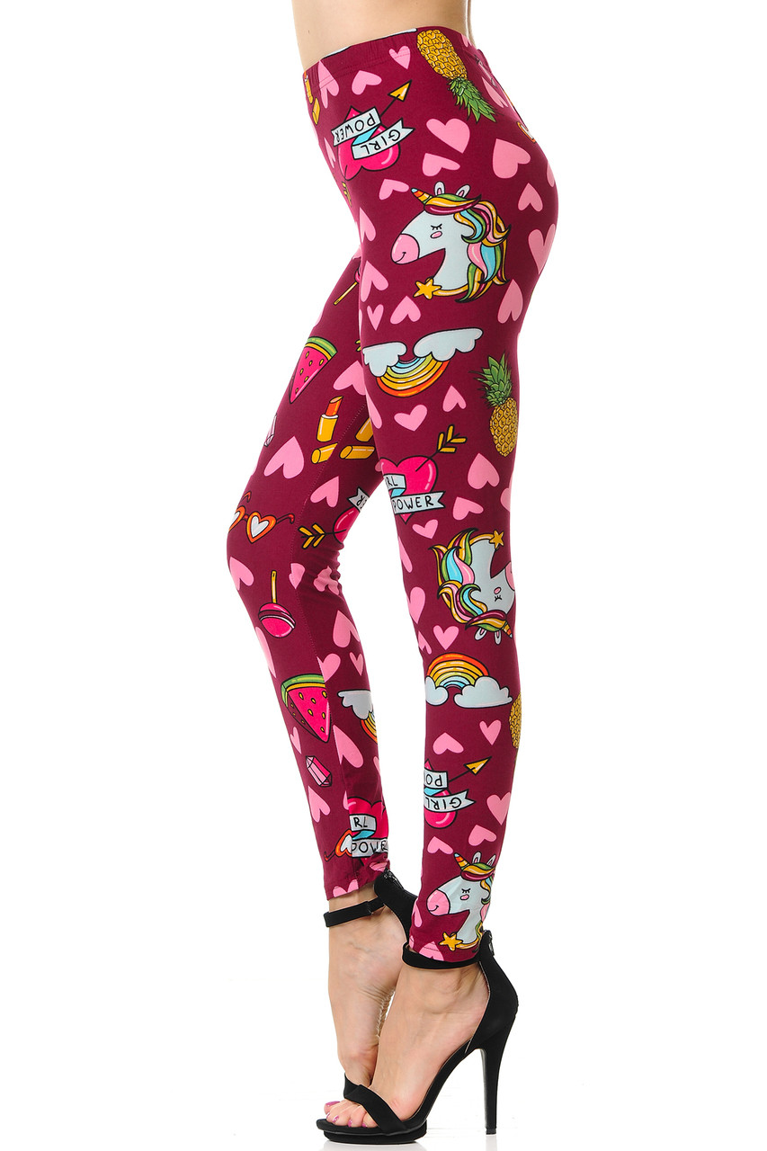 Buttery Smooth Unicorn Girl Power Plus Size Leggings