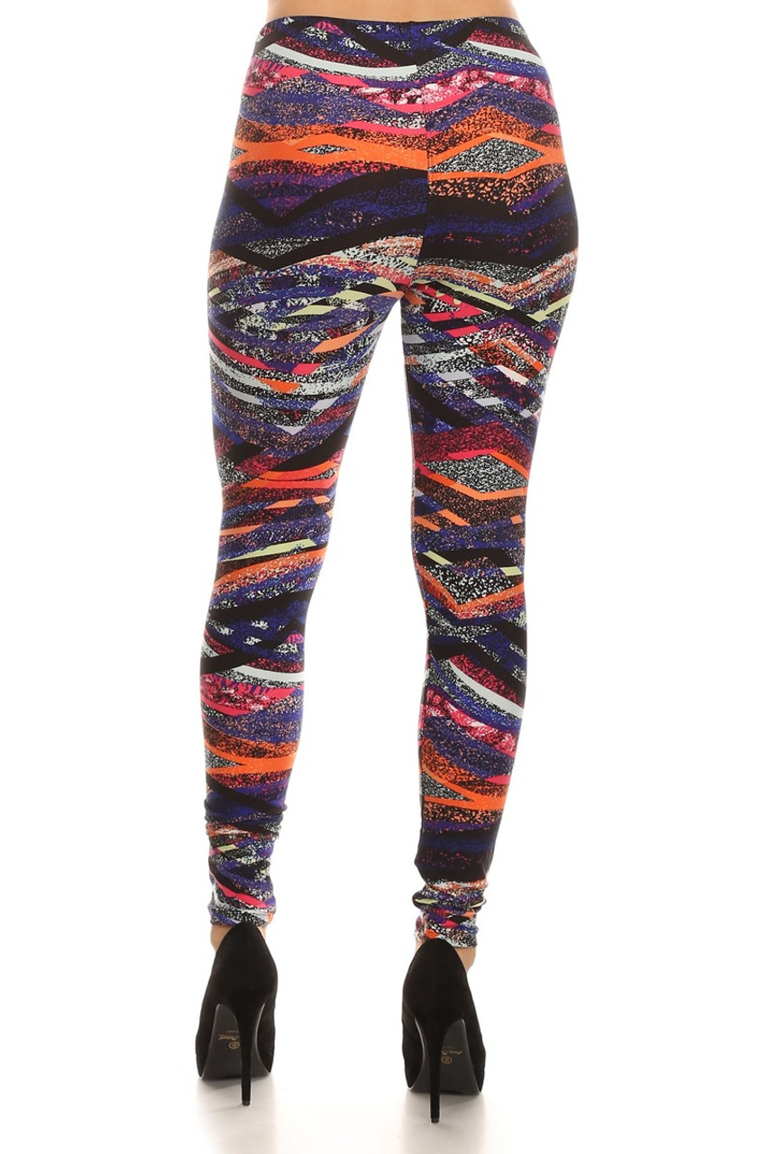 Back image of Buttery Smooth Colorful Bands Leggings