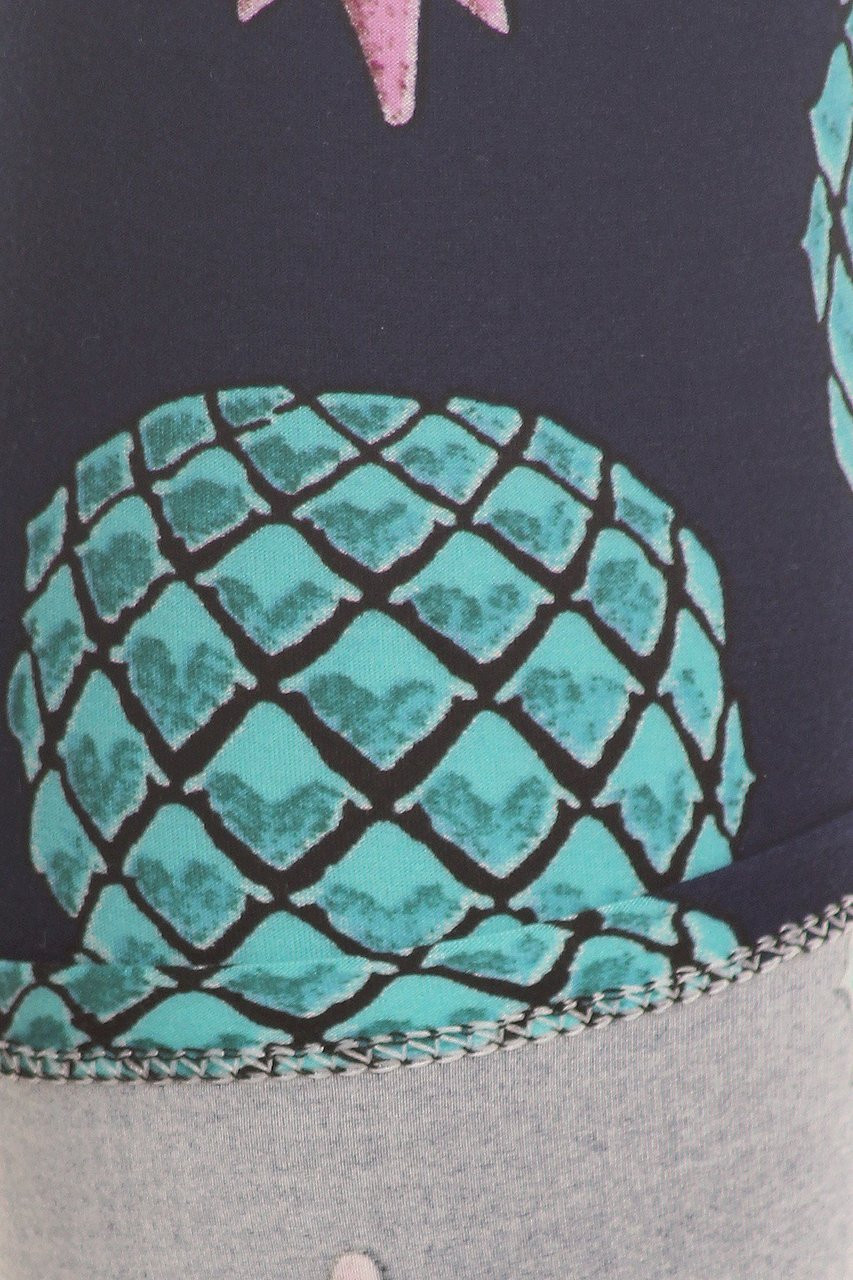 Buttery Smooth Teal Pineapple Plus Size Leggings - EEVEE