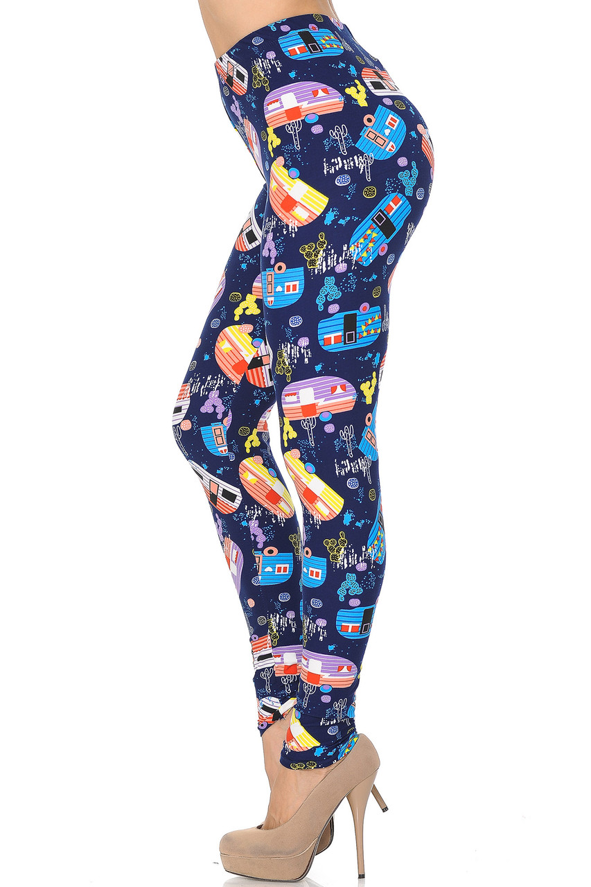 Buttery Smooth Retro Campers Leggings - XSmall