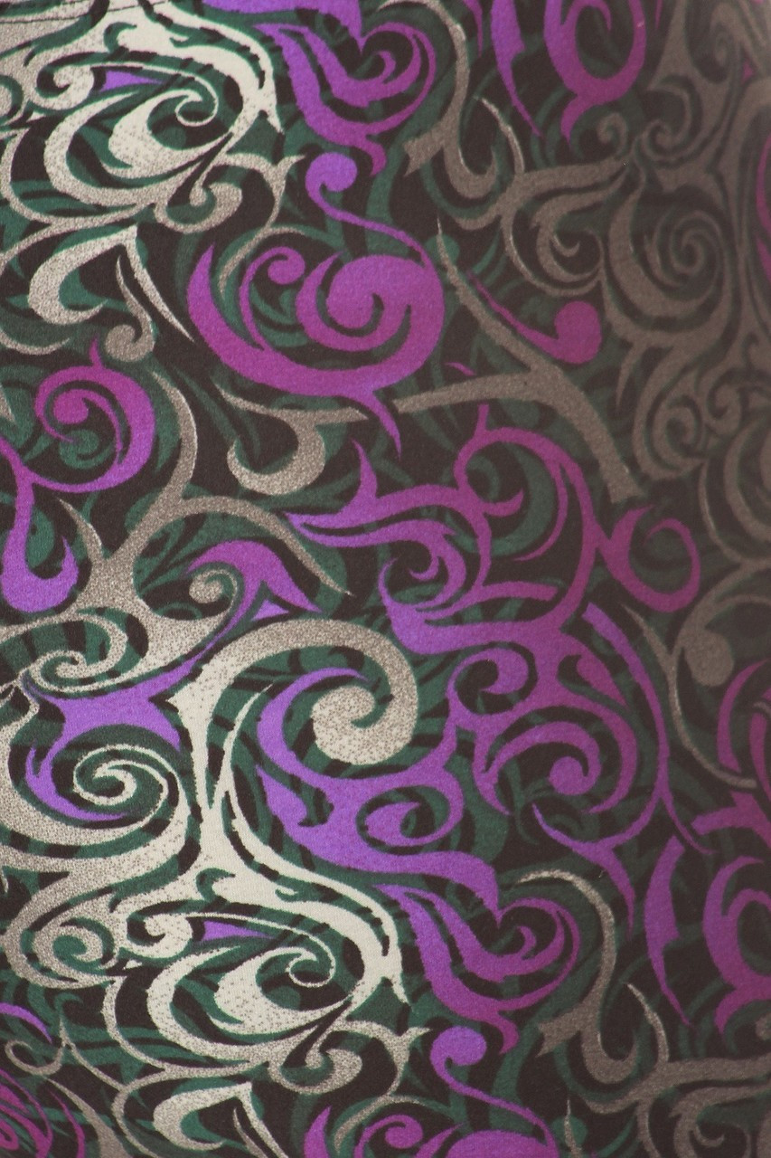 Close-up fabric image of Buttery Smooth Purple Tangled Swirl Plus Size High Waisted Leggings
