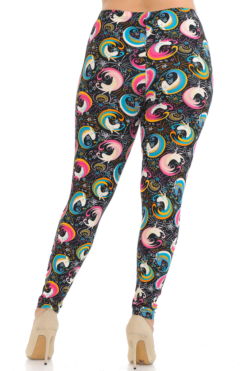 Buttery Smooth Groovy Hip Unicorn Extra Plus Size Leggings - 3X-5X