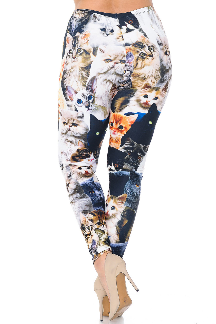 Jolly Christmas Cats and Dogs Leggings - Plus Size