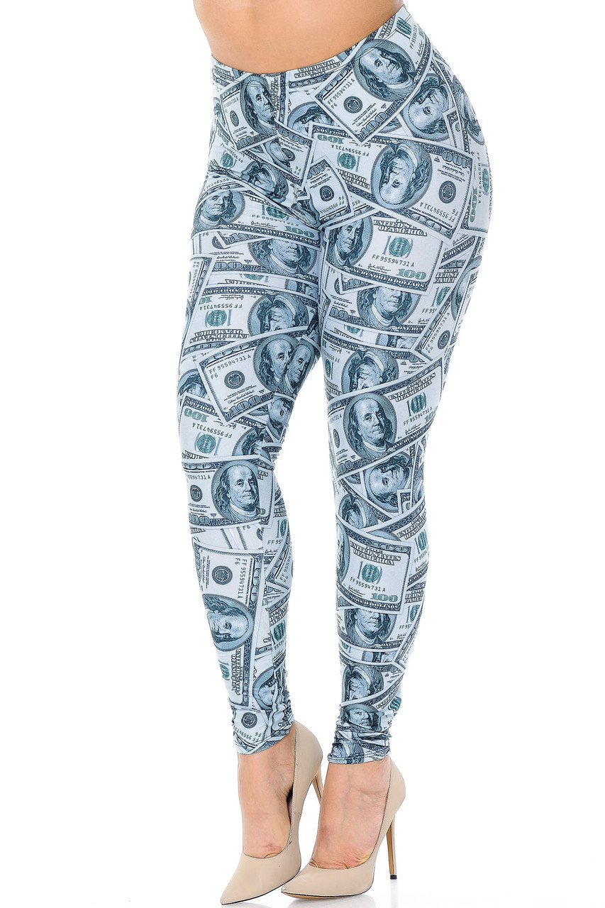 Creamy Soft Cash Money Extra Plus Size Leggings - 3X-5X - USA Fashion™
