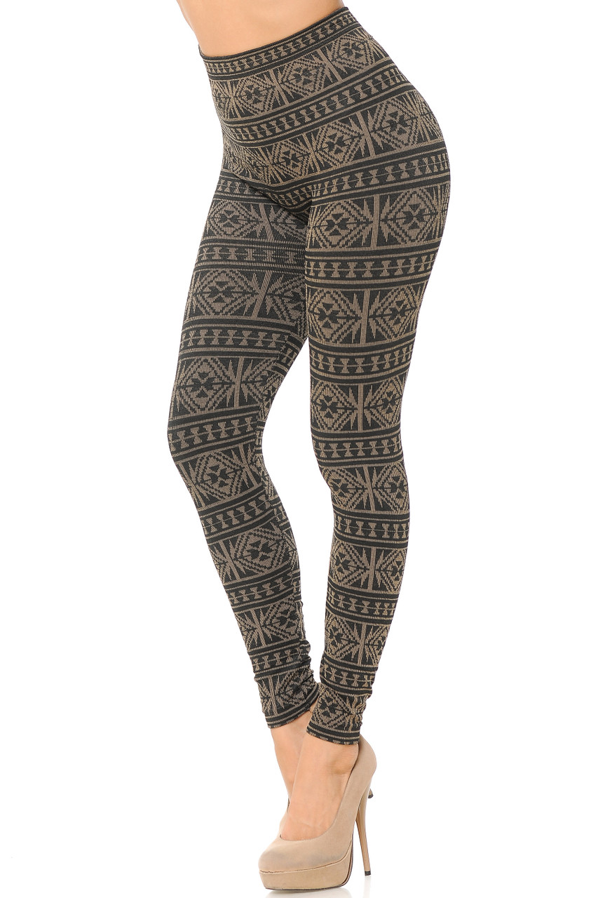 Geometric Print Skinny Leggings Boho Every Day Stretchy - Temu