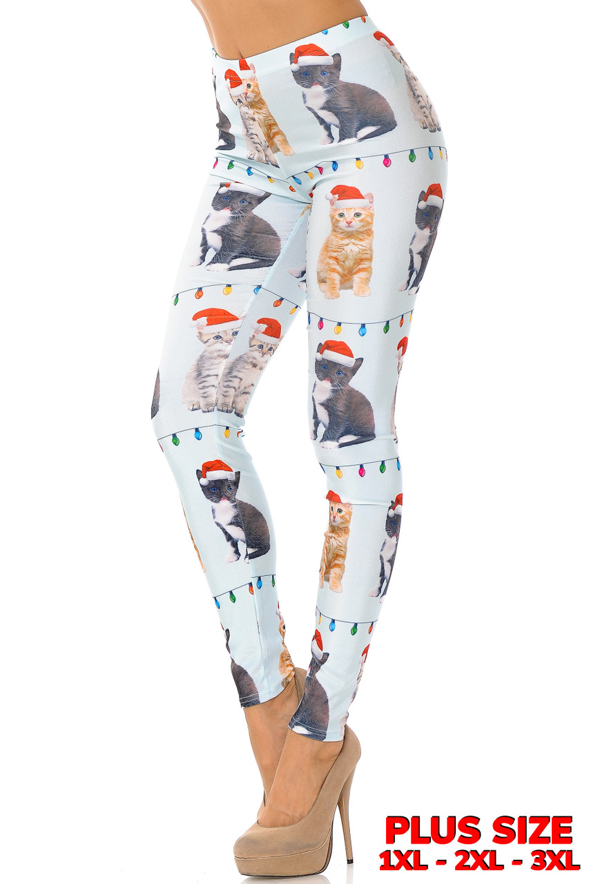 Santa Plus Size Leggings: Women's Christmas Outfits