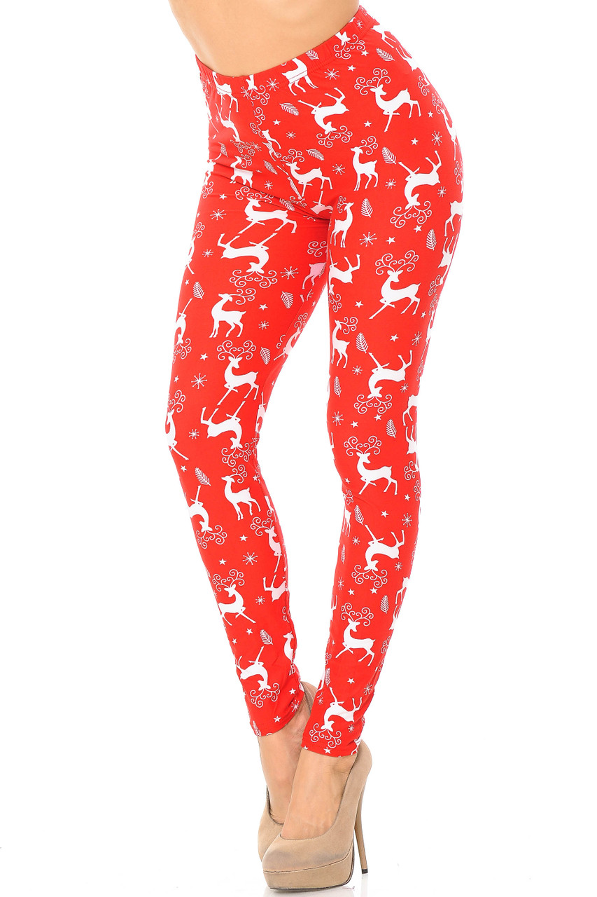 Christmas Flamingo Print Skinny Leggings, Casual Elastic Waist Stretchy  Leggings, Women's Clothing