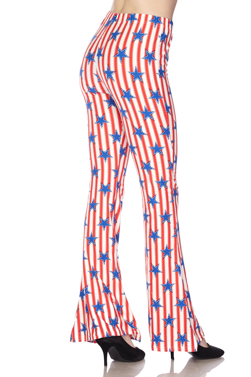 vertical striped bell bottoms