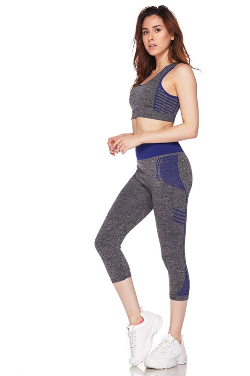 New Stylish Women Activewear Tight Outfit legging Set 2 Piece Two piece