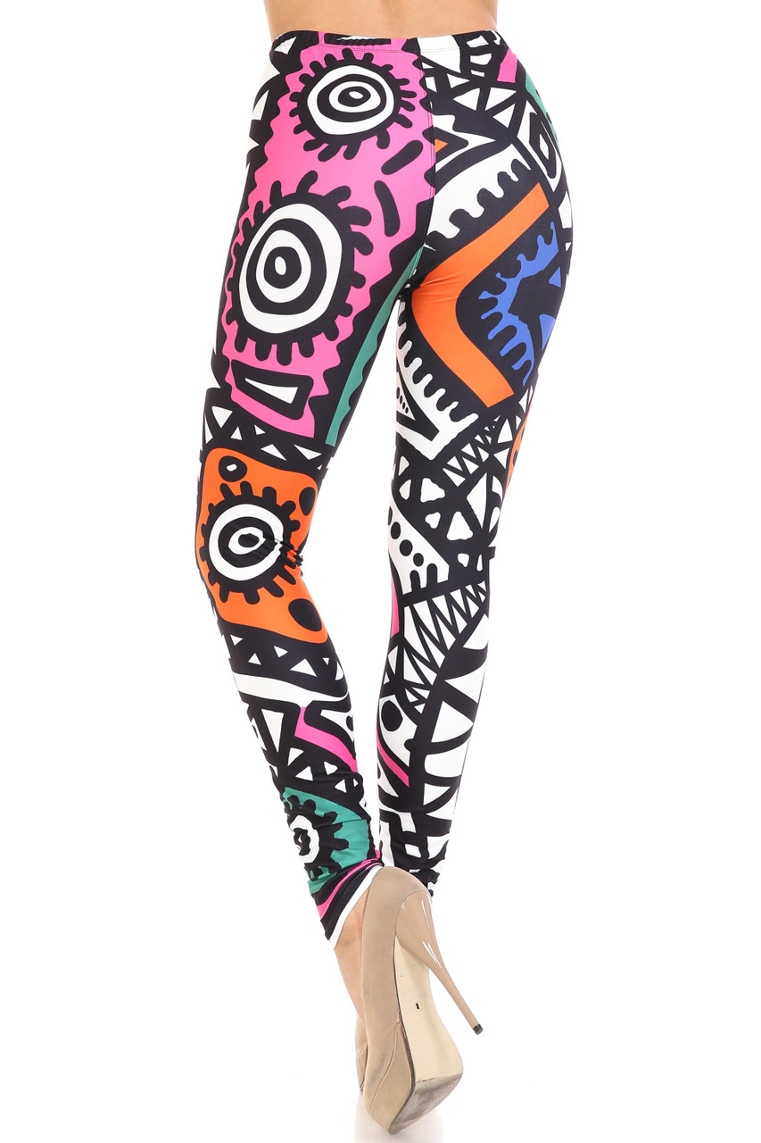 Creamy Soft Color Tribe Extra Plus Size Leggings - 3X-5X - By USA Fashion™