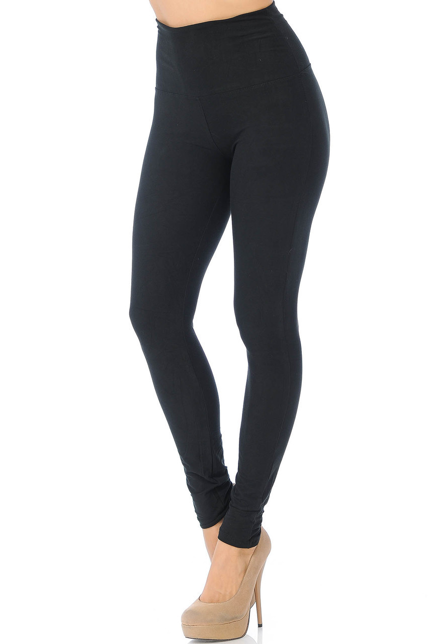 Buttery Smooth High Waisted Basic Solid Leggings - 5 Inch Band